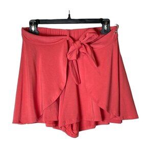 Tart Collections Pink Coral Elastic Waist‎ Wrap Tie Front Cody Shorts Size S